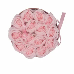 Coffret Rond de Fleurs de Savon - Roses roses
