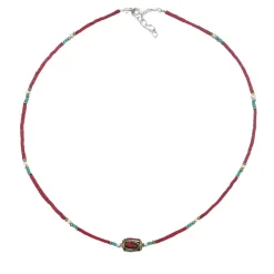 Collier de pierres précieuses - Corail