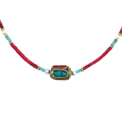Collier de pierres précieuses - Corail