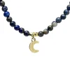 Collier Lapis-lazuli avec Pendentif Lune