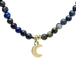 Collier Lapis-lazuli avec Pendentif Lune