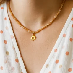 Collier Pierre de Soleil avec Pendentif Soleil