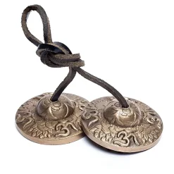 Cymbales / Tingshas Hindou - OM avec Lotus