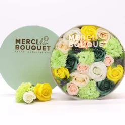 Fleurs de savon - boîte ronde