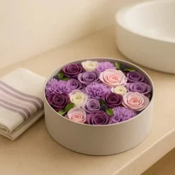 Fleurs de savon - boîte ronde