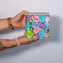 Fleurs de savon - coffret carré