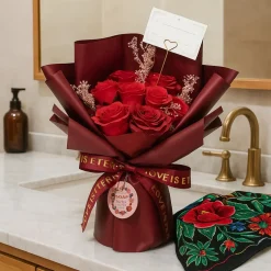 Grand Bouquet de Roses de savon rouges