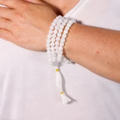 Mala Agate Blanche | 108 perles