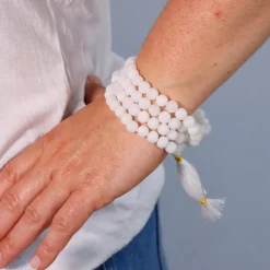 Mala Agate Blanche | 108 perles