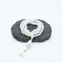 Mala Agate Blanche | 108 perles