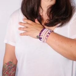 Mala Bouddha en quartz rose et améthyste | 108 perles