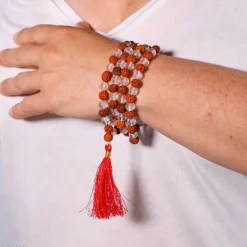 Mala Cristal de Roche - Rudraksha | 108 perles