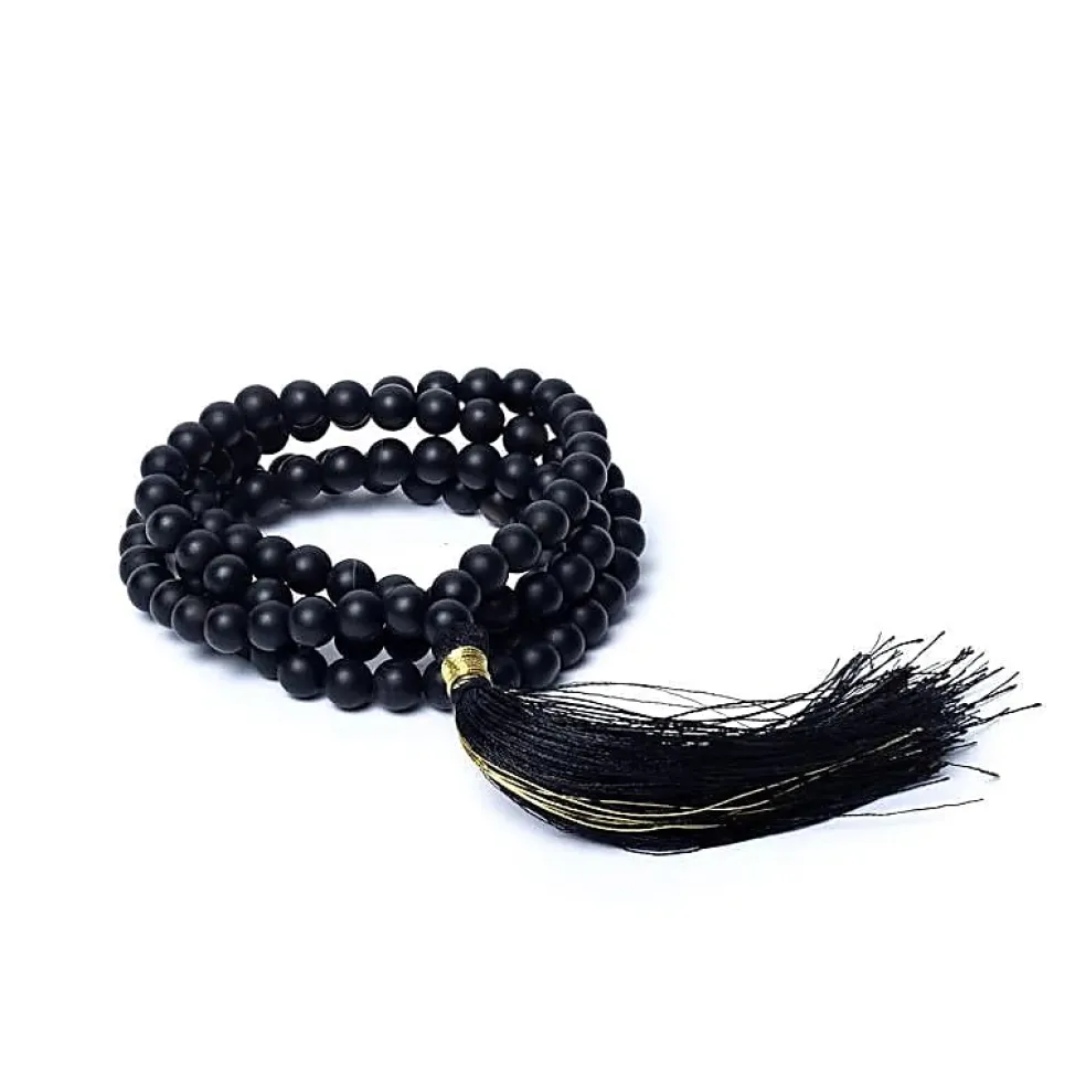 Mala Onyx Noir Mat | 108 perles