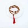 Mala Pierre de Lune Pêche et Rudraksha | 108 perles