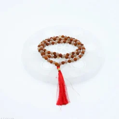 Mala Pierre de Lune Pêche et Rudraksha | 108 perles