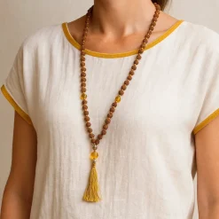 Mala Rudraksha & Citrine | 108 perles