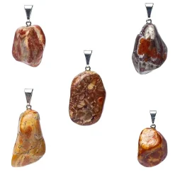 Pendentif Broche en Jaspe Oeil d'Oiseau percée