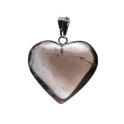 Pendentif Coeur en Quartz Fumé