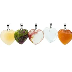 Pendentif Coeur Multicolore en Pierres Fines