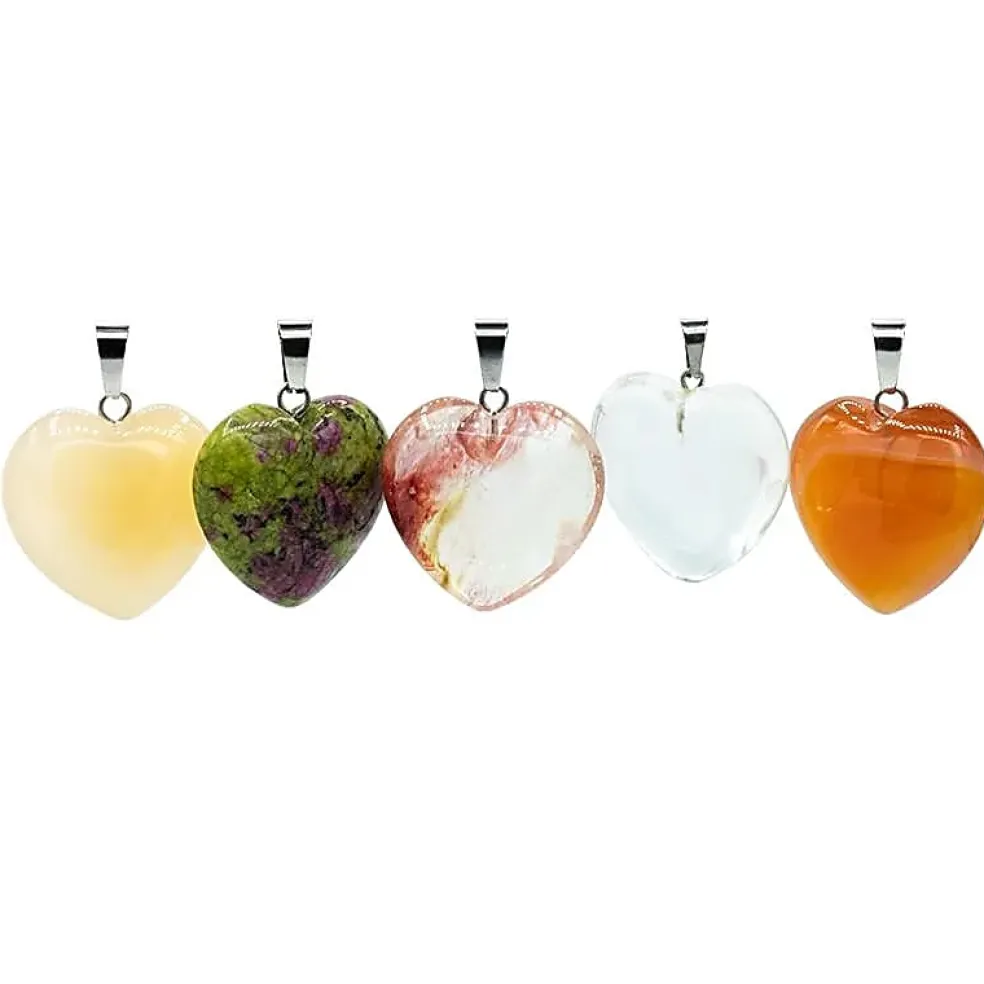 Pendentif Coeur Multicolore en Pierres Fines