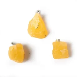 Pendentif en Calcite Jaune brute