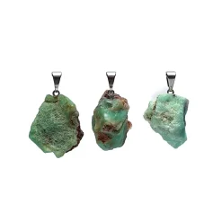 Pendentif en Chrysoprase naturelle brute