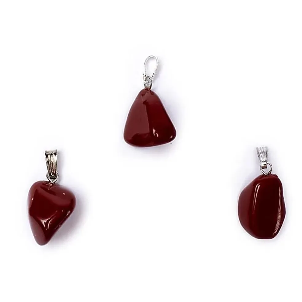 Pendentif en Jaspe Rouge avec crochet