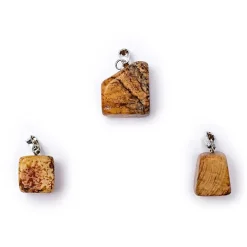 Pendentif en Jaspe Zoné avec crochet Argenté