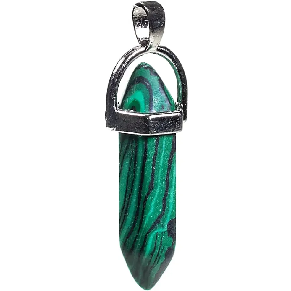 Pendentif en malachite synthétique