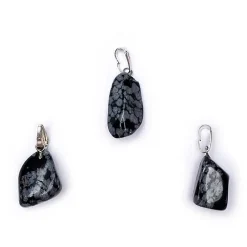 Pendentif en Obsidienne Flocon de Neige avec crochet