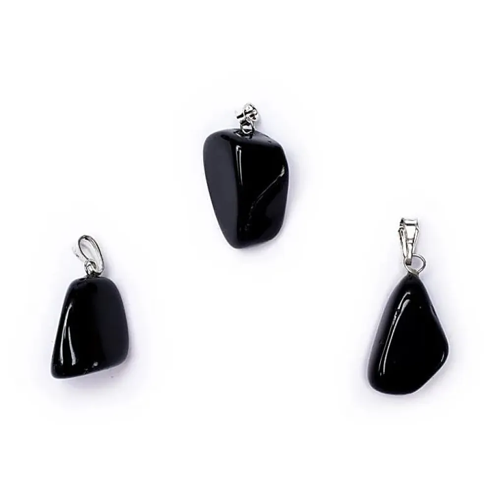 Pendentif en Obsidienne Noire avec crochet