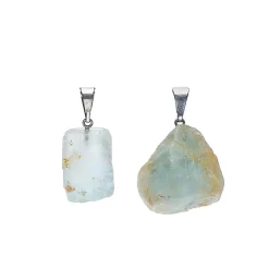 Pendentif en Topaze Bleue Naturelle brute