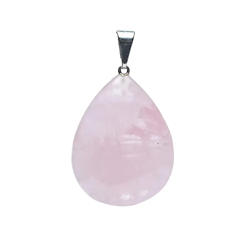 Pendentif Goutte en Quartz Rose