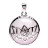 Pendentif Lotus Om orné de Quartz Rose