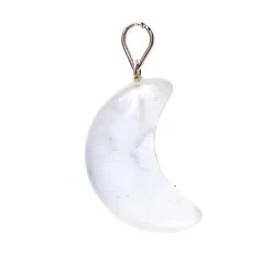 Pendentif Lune en Cristal de Roche Naturel