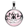 Pendentif Méditation Lotus avec Quartz Rose