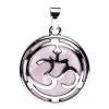 Pendentif Om en Quartz Rose Élégant