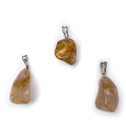 Pendentif Quartz Rutile avec crochet doré