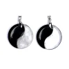 Pendentif Yin Yang en Obsidienne et Cristal de Roche