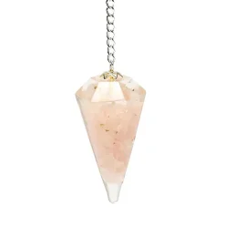 Pendule Orgonite & Quartz Rose facetté