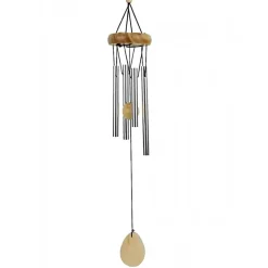 Petit carillon 4 tubes alu et bois - 14 cm
