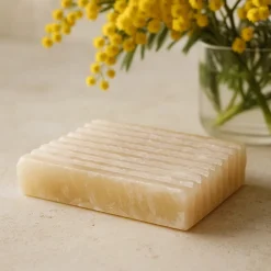 Porte savon carré en Onyx miel