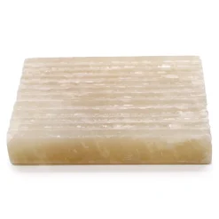 Porte savon carré en Onyx miel
