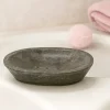 Porte savon ovale Classique en Marbre Gris