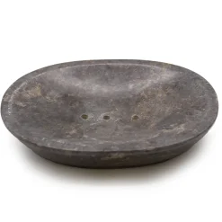 Porte savon ovale Classique en Marbre Gris
