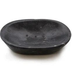 Porte savon ovale classique en marbre noir