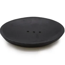 Porte savon ovale en marbre noir