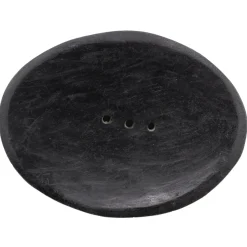 Porte savon ovale en marbre noir