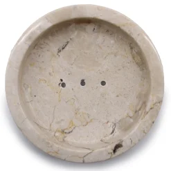 Porte savon plat rond en marbre miel
