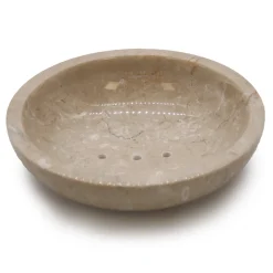 Porte savon rond en marbre miel